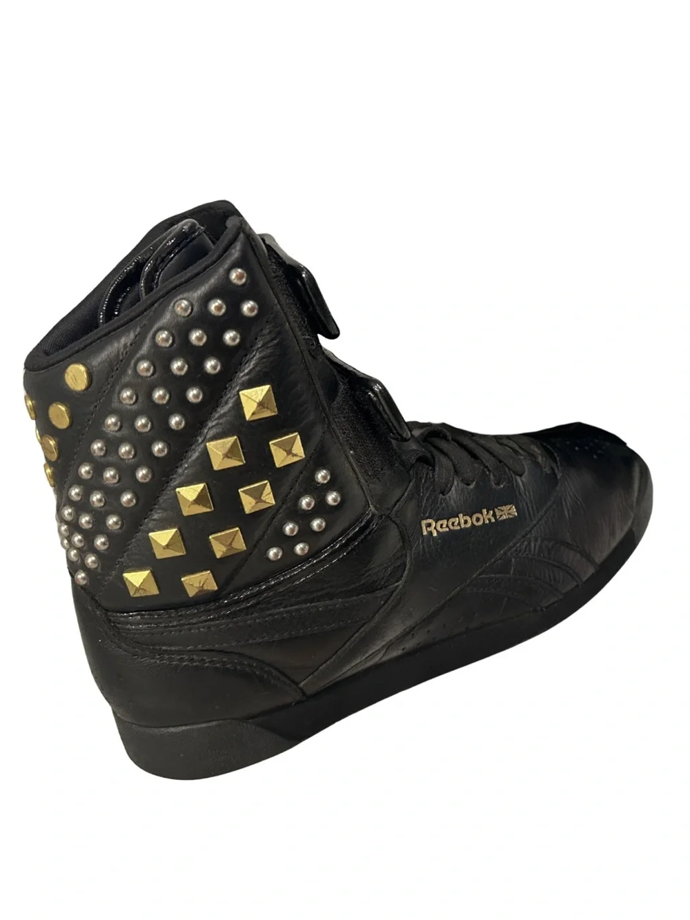 Reebok Freestyle Hi Gold Studded Alicia Keys Double Bubble Shoes Women's 6.5